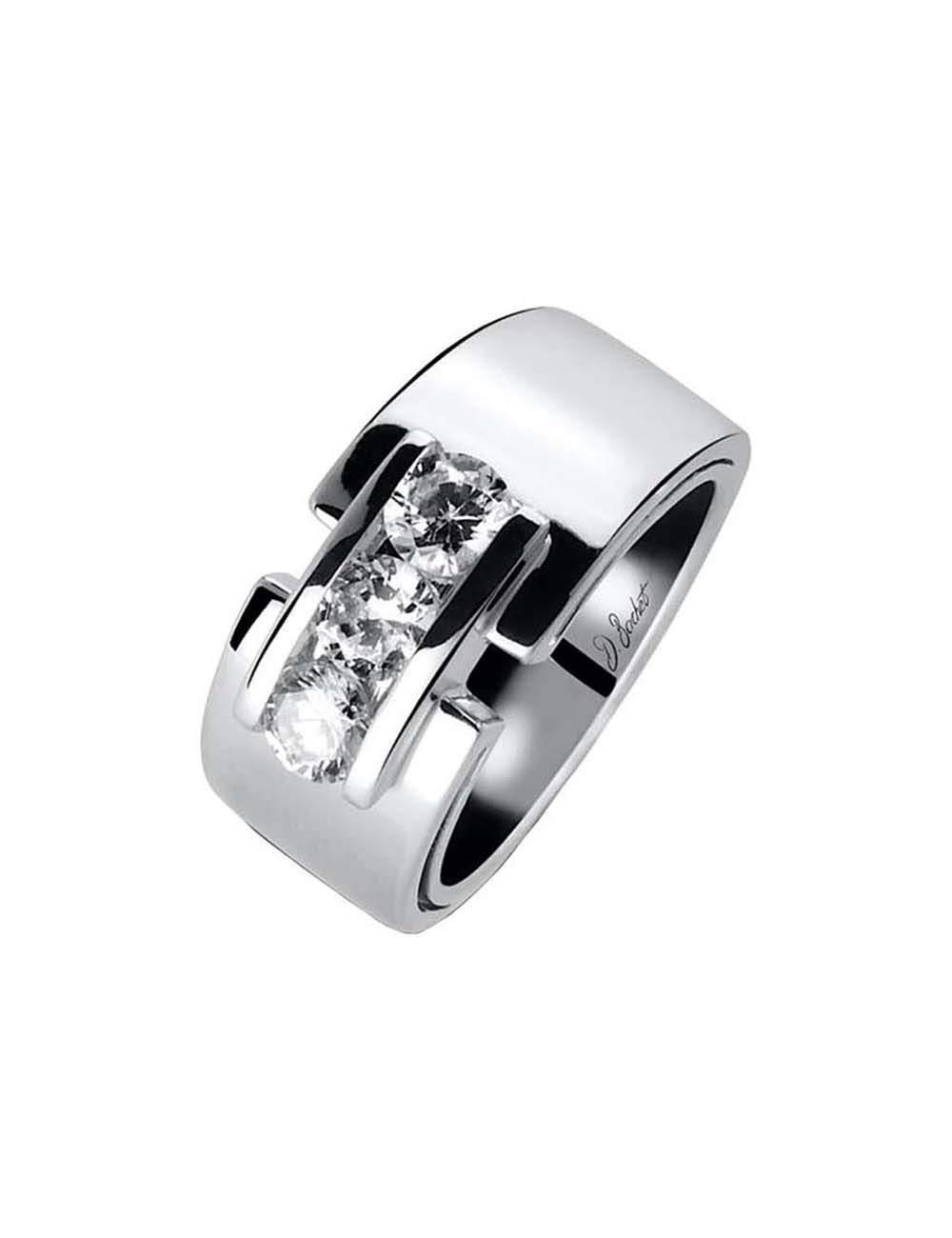Luxury ring with 3 natural 0.30 ct diamonds in platinum, ethical, gold options available.