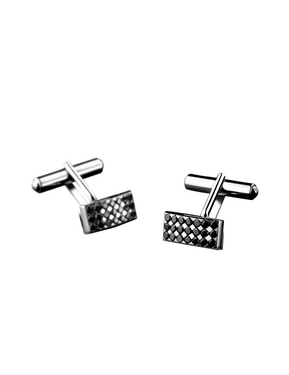 Mystérieux cufflinks in white gold, set with black diamonds, add a captivating and enigmatic touch to your attire.