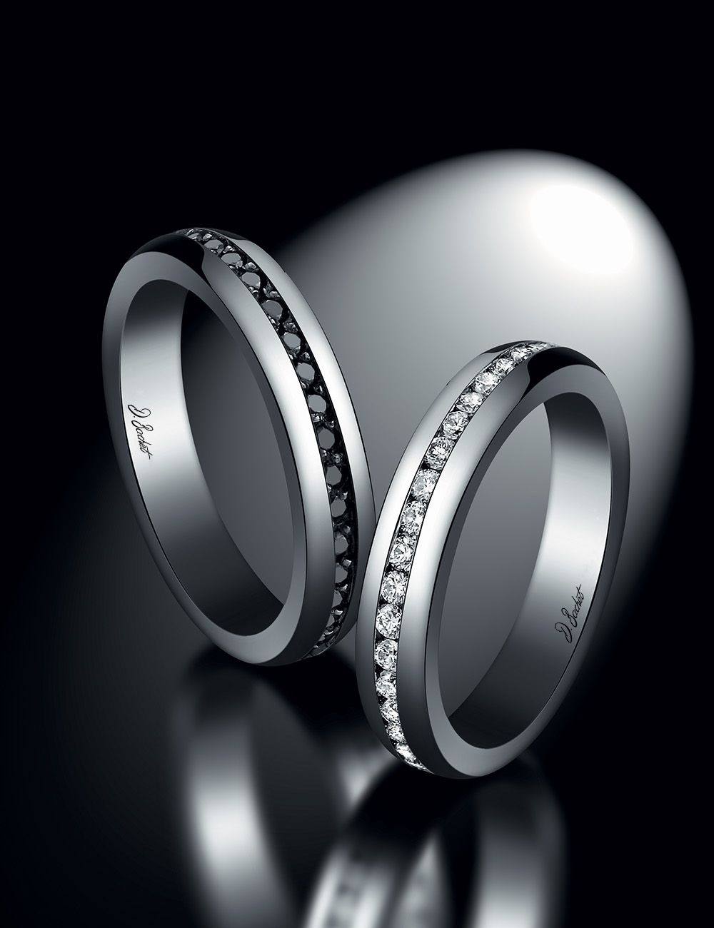D.Bachet A Way to Love women's band, with white diamonds, handmade, ethical French jewelry.